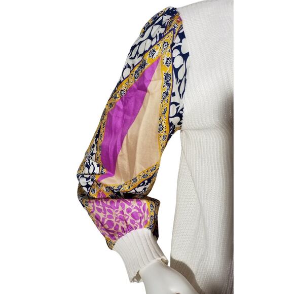 Fate Sweater | Medium | Boho Patchwork Sleeve Knit - Picture 3 of 7